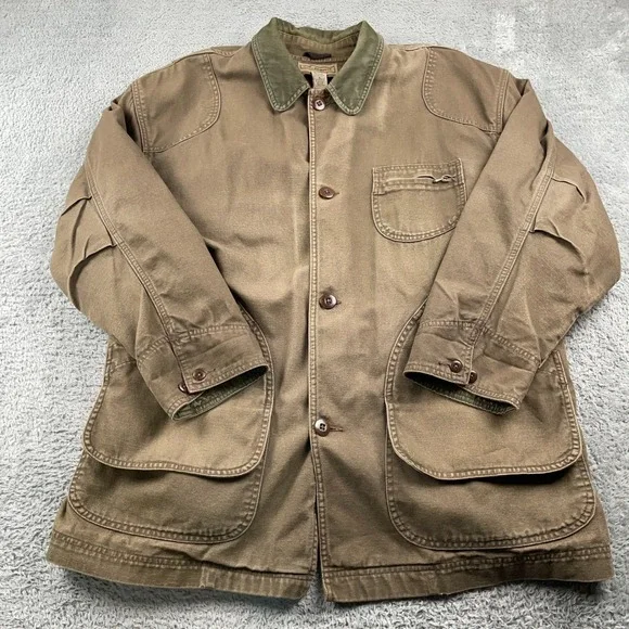 VTG LL Bean Jacket Mens XL Chore Barn Field Coat Corduroy Collar Wool Liner - Picture 2 of 12